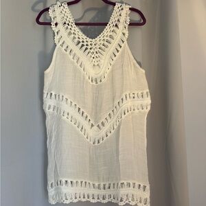 Cupshe White Crochet Swim Coverup